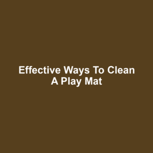 Effective Ways to Clean a Play Mat
