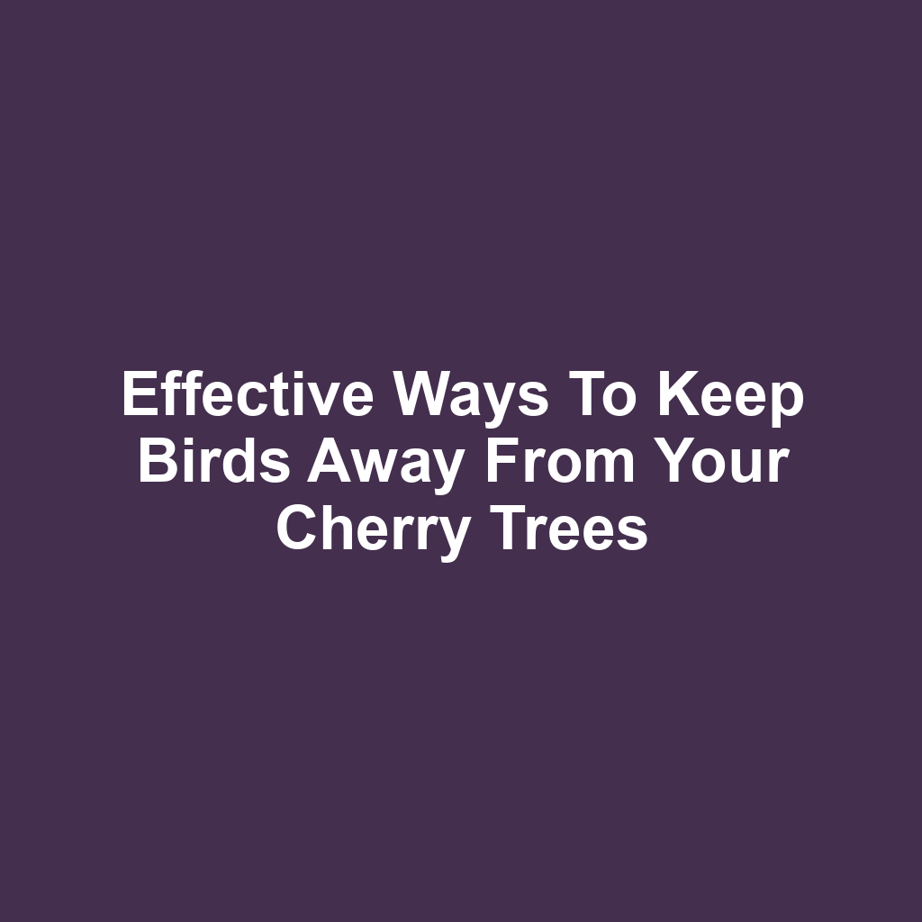 Effective ways to keep birds away from your cherry trees