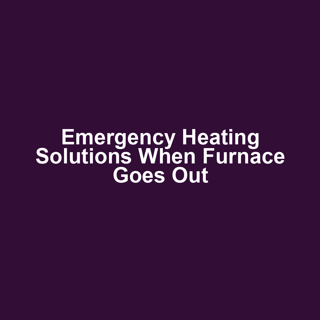 Emergency Heating Solutions When Furnace Goes Out