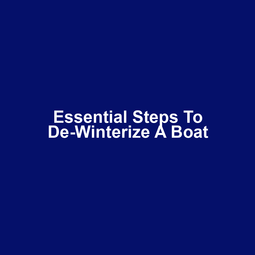 Essential Steps to De-Winterize a Boat
