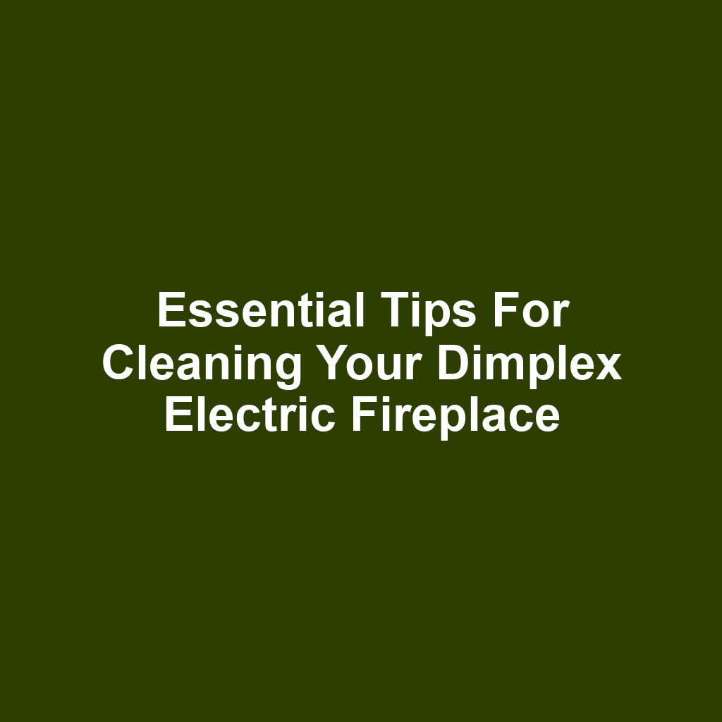 Essential Tips for Cleaning Your Dimplex Electric Fireplace