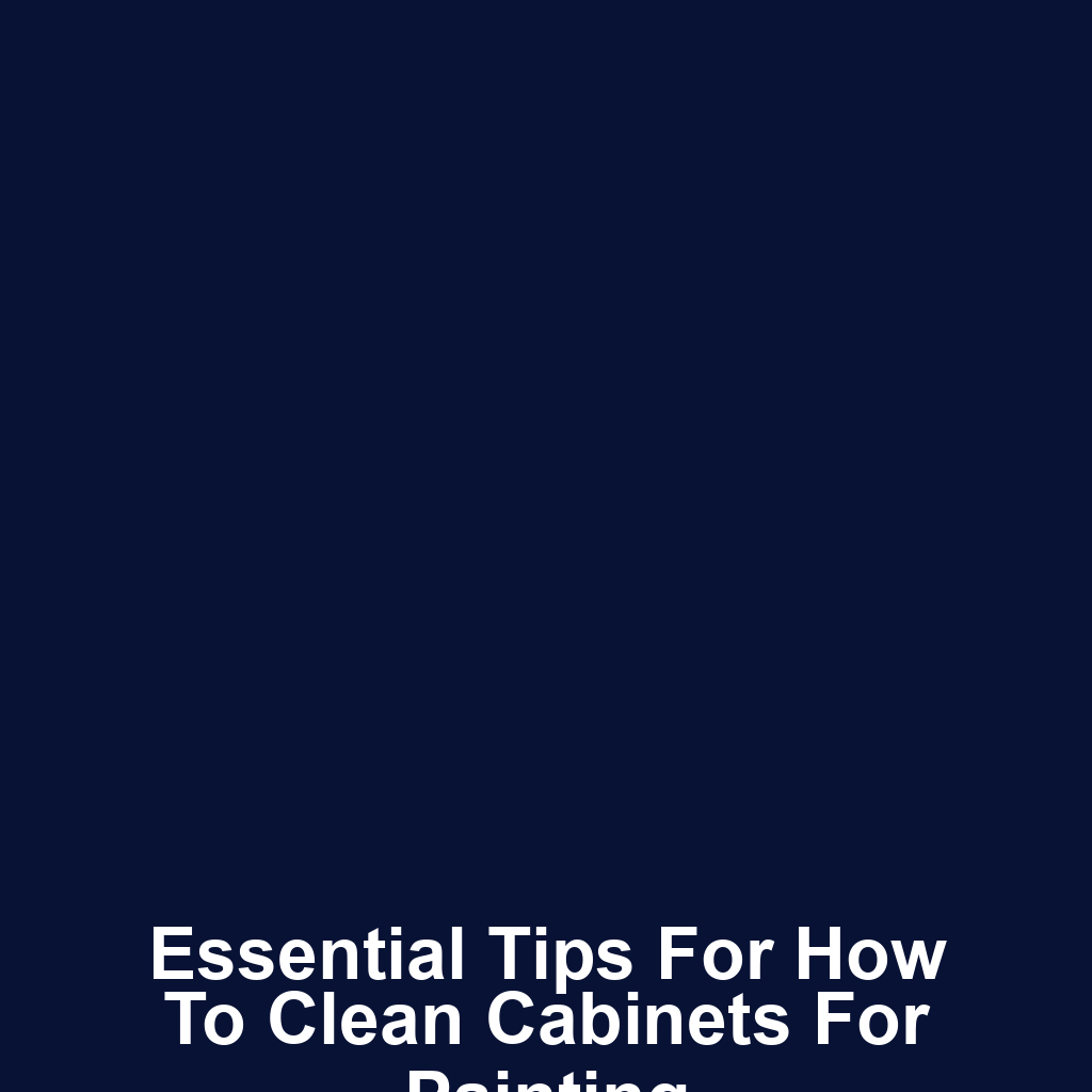 Essential Tips for How to Clean Cabinets for Painting