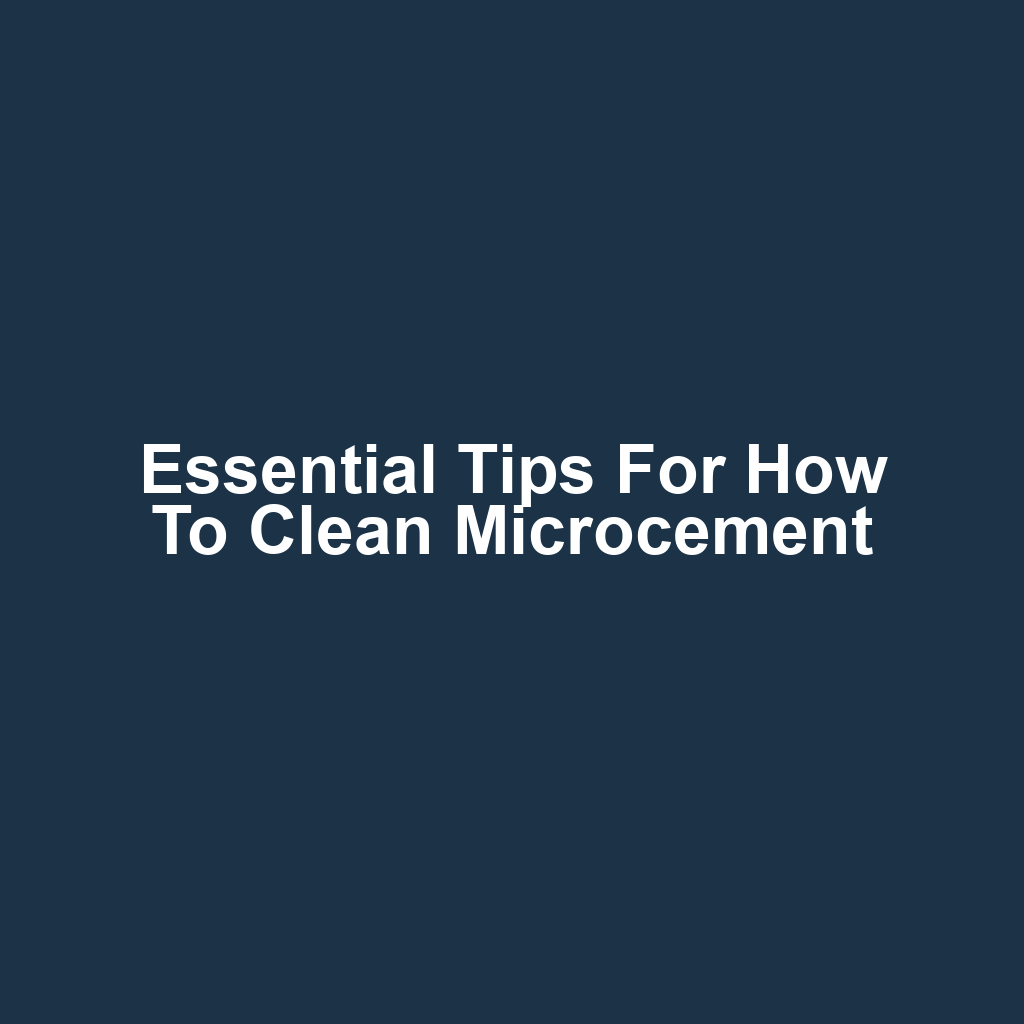 Essential Tips for How to Clean Microcement