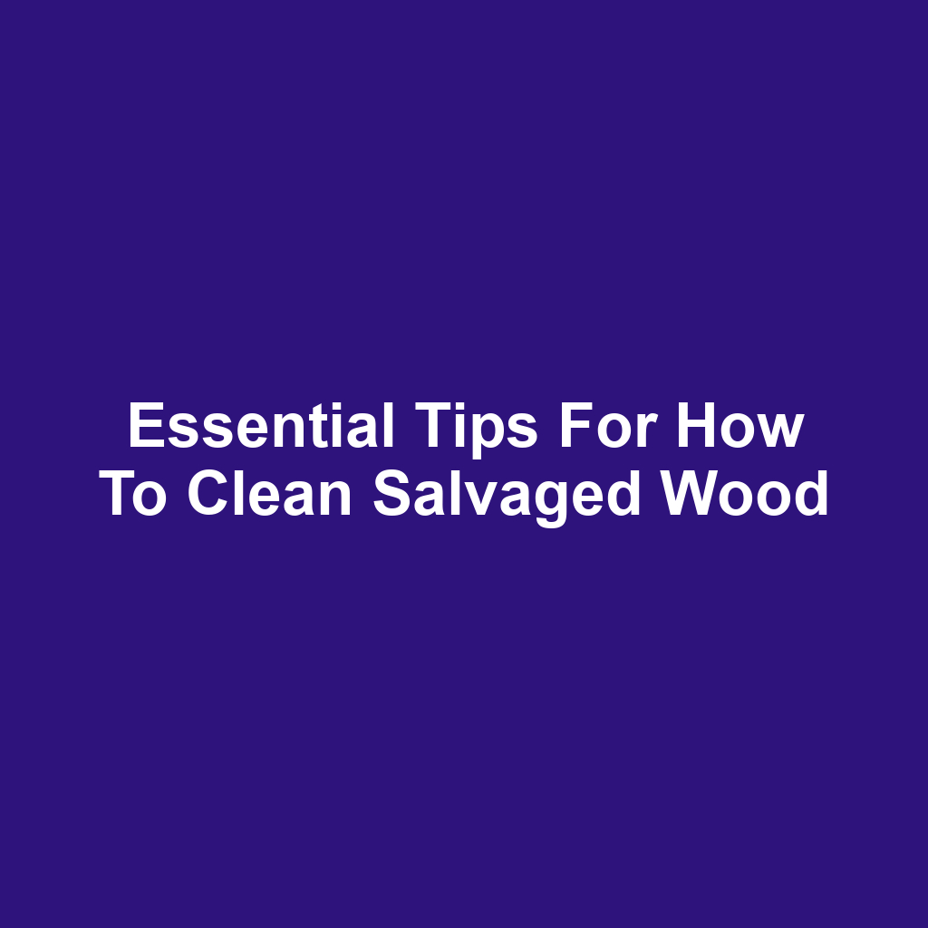 Essential Tips for How to Clean Salvaged Wood
