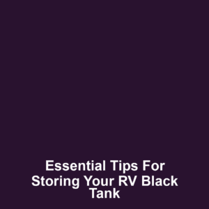 Essential Tips for Storing Your RV Black Tank