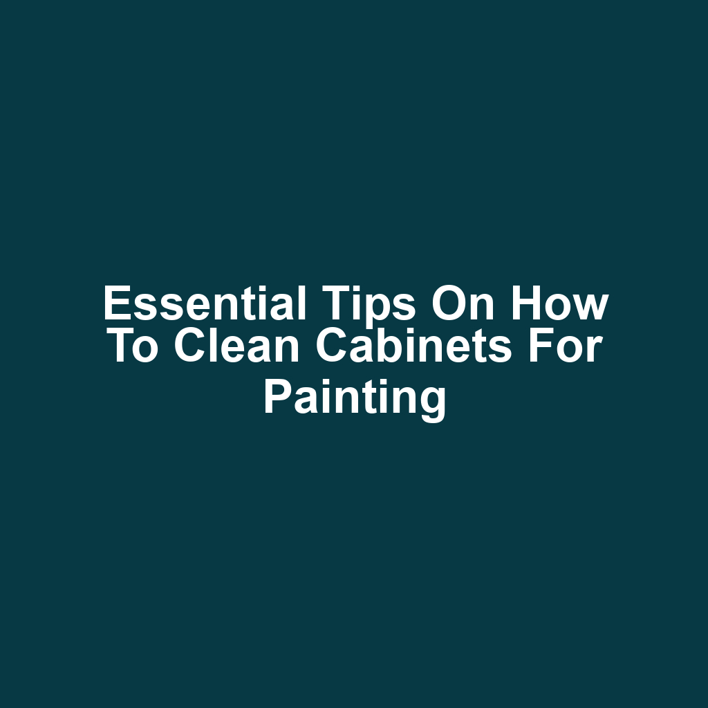 Essential Tips on How to Clean Cabinets for Painting