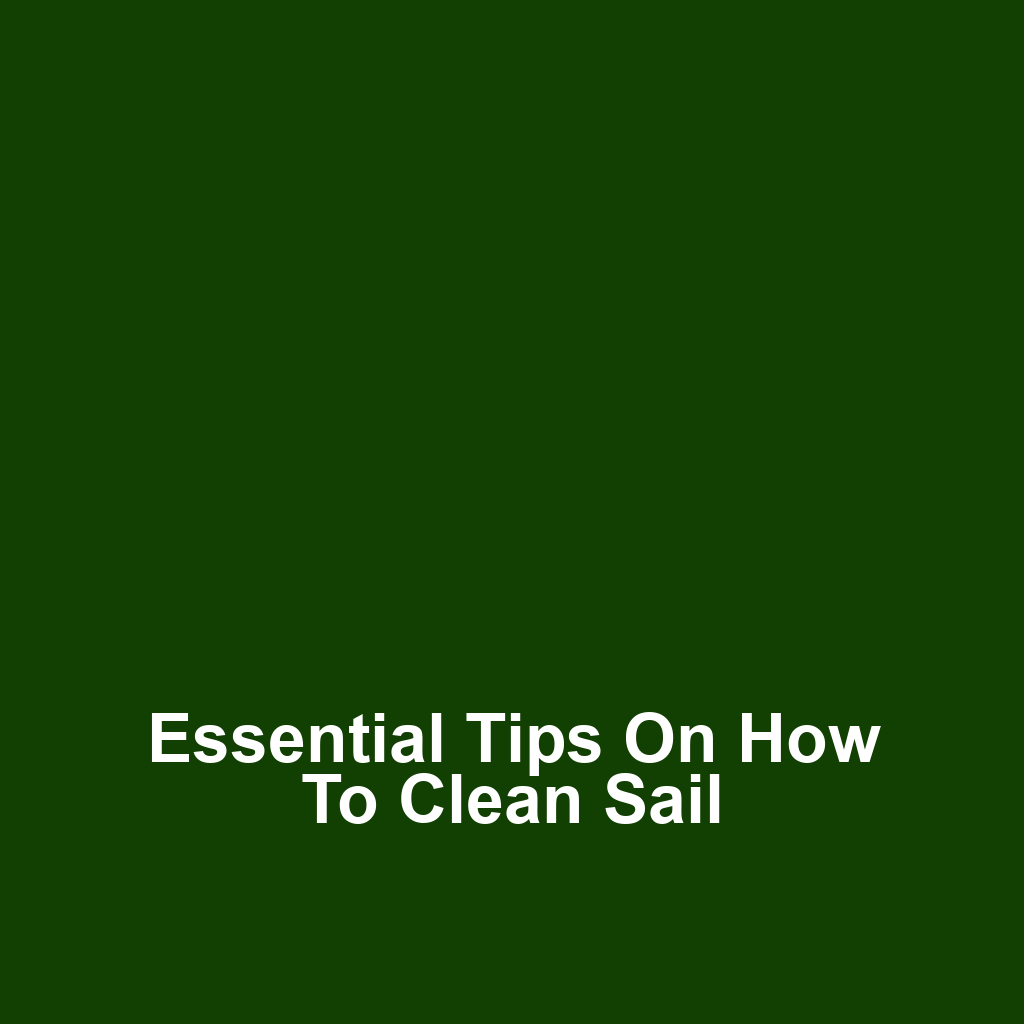 Essential Tips on How to Clean Sail