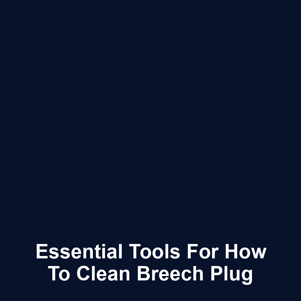 Essential Tools for How to Clean Breech Plug