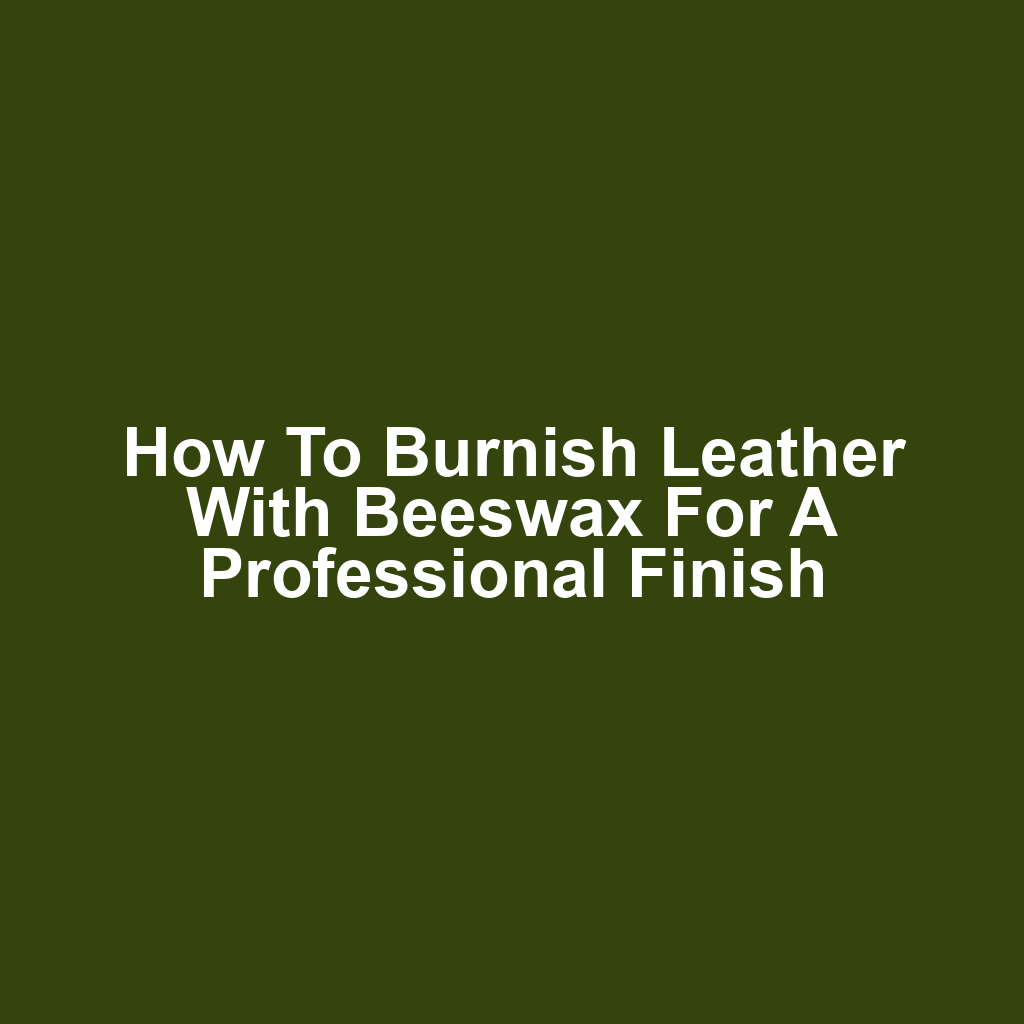 How to burnish leather with beeswax for a professional finish