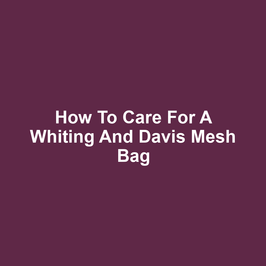 How to Care for a Whiting and Davis Mesh Bag