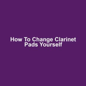 How to Change Clarinet Pads Yourself