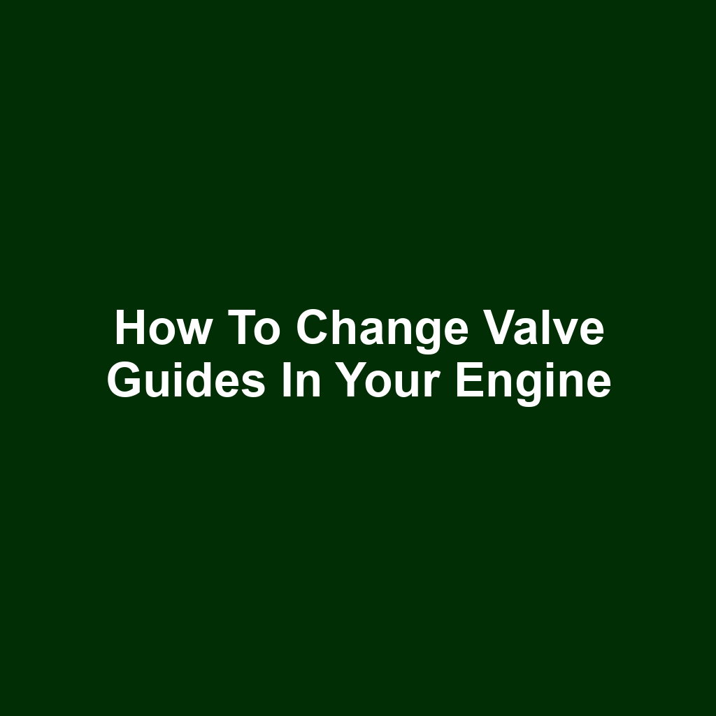 How to Change Valve Guides in Your Engine