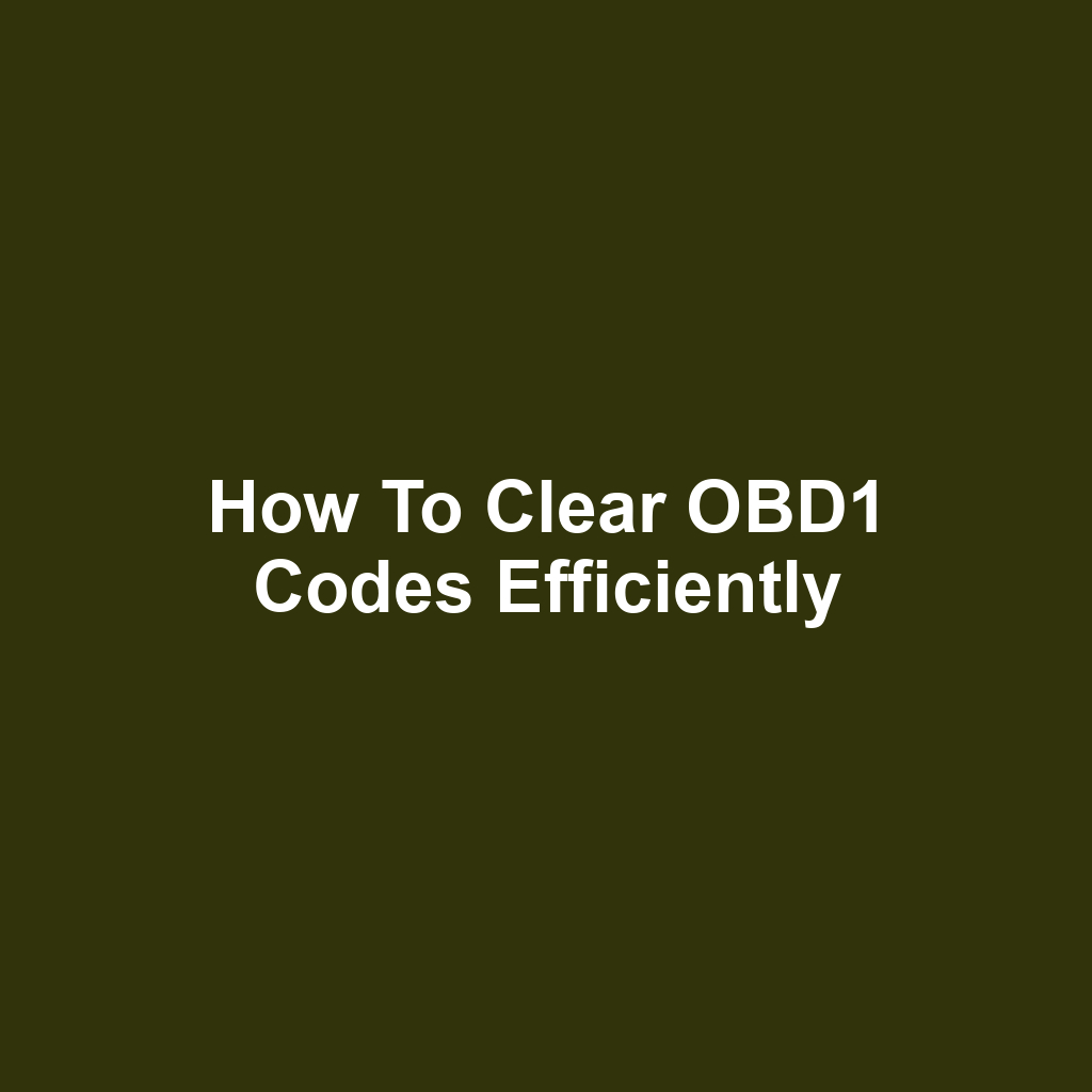 How to Clear OBD1 Codes Efficiently