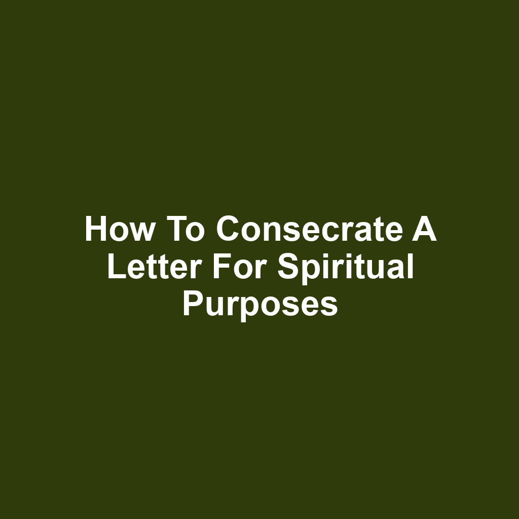 How to Consecrate a Letter for Spiritual Purposes