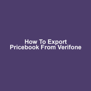 How to export pricebook from verifone