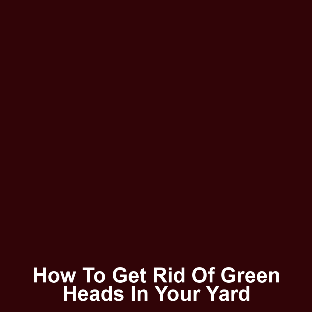 How to Get Rid of Green Heads in Your Yard
