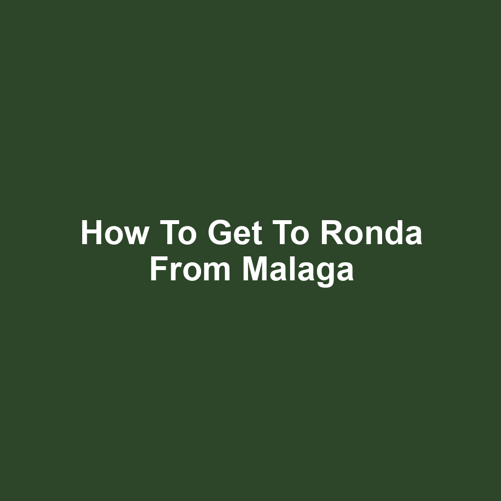 How to get to ronda from malaga