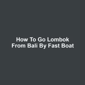 How to go lombok from bali by fast boat