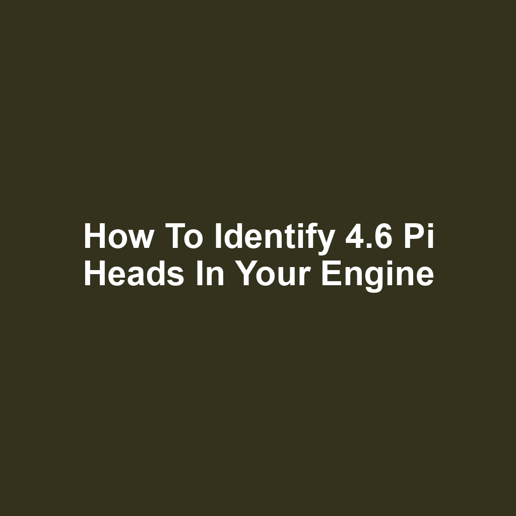 How to Identify 4.6 Pi Heads in Your Engine