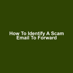 How to Identify a Scam Email to Forward