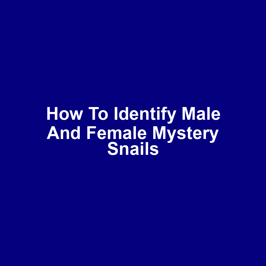 How to Identify Male and Female Mystery Snails