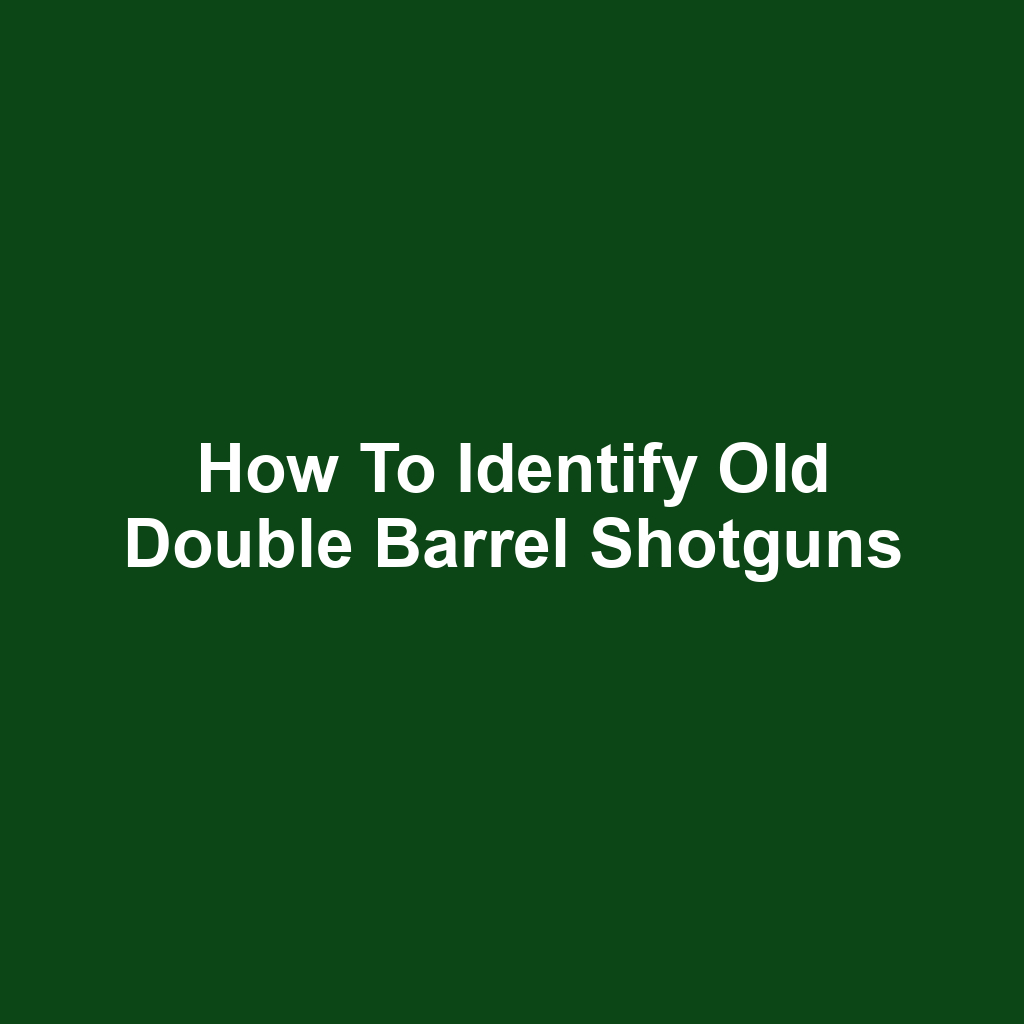 How to Identify Old Double Barrel Shotguns
