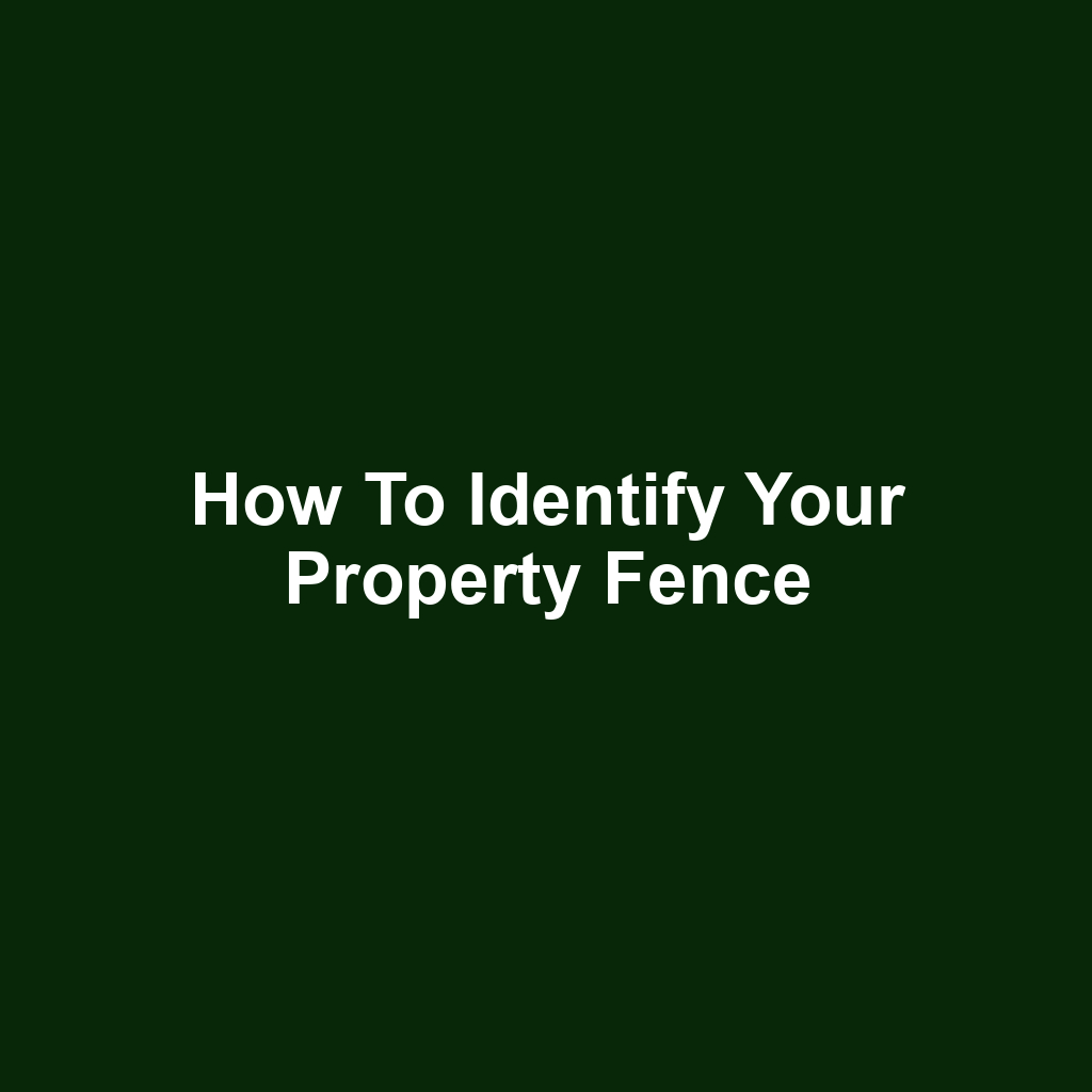 How to Identify Your Property Fence