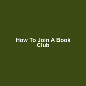 How to Join a Book Club