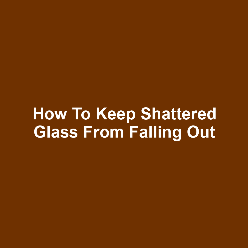 How to keep shattered glass from falling out