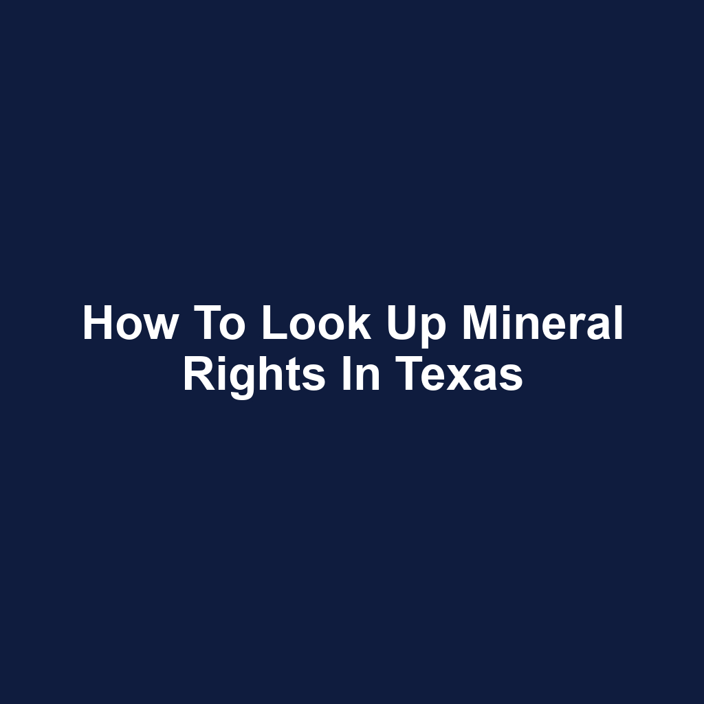 How to Look Up Mineral Rights in Texas