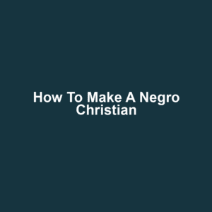 How to Make a Negro Christian