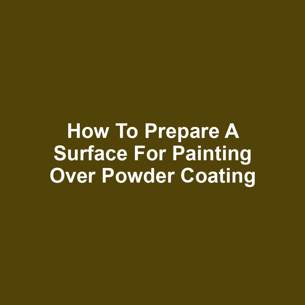 How to Prepare a Surface for Painting Over Powder Coating