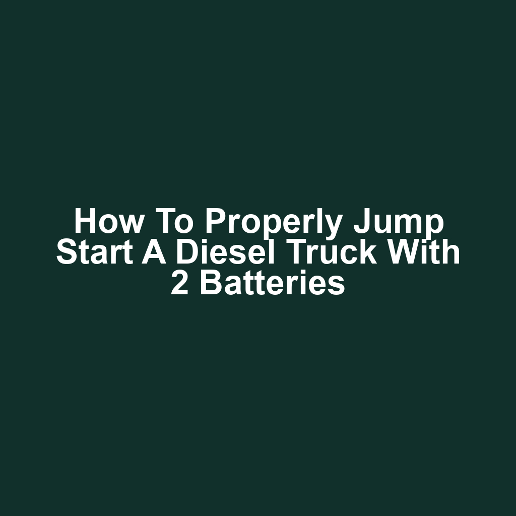 How to properly jump start a diesel truck with 2 batteries