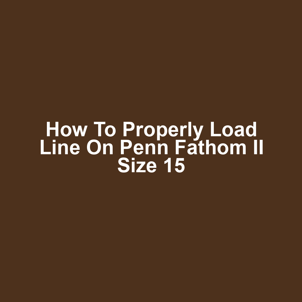 How to Properly Load Line on Penn Fathom II Size 15