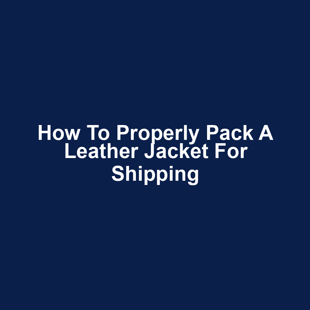 How to Properly Pack a Leather Jacket for Shipping