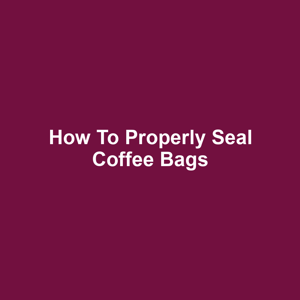 How to Properly Seal Coffee Bags