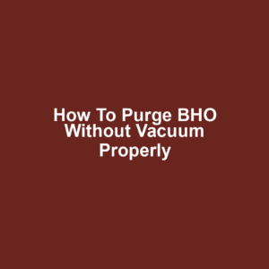 How to Purge BHO Without Vacuum Properly