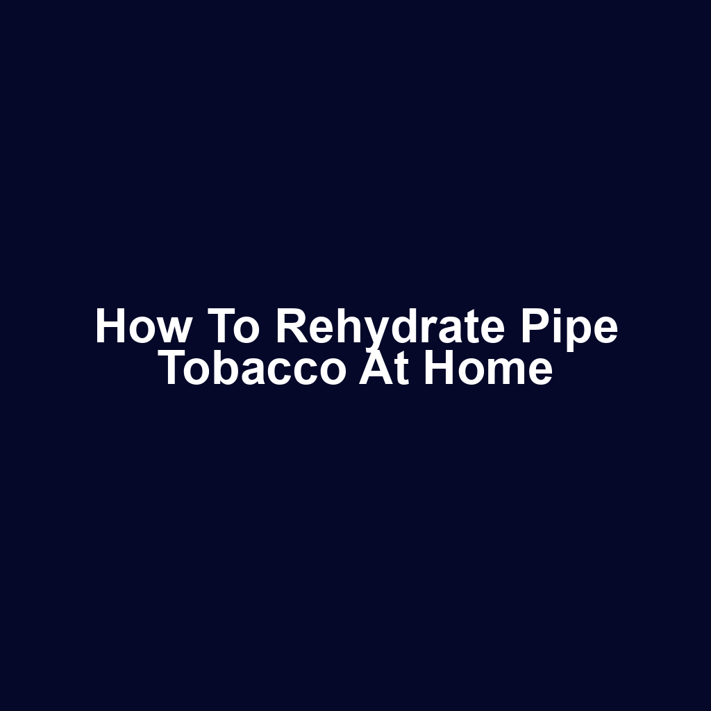 How to Rehydrate Pipe Tobacco at Home