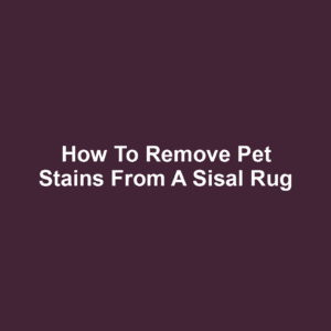 How to remove pet stains from a sisal rug