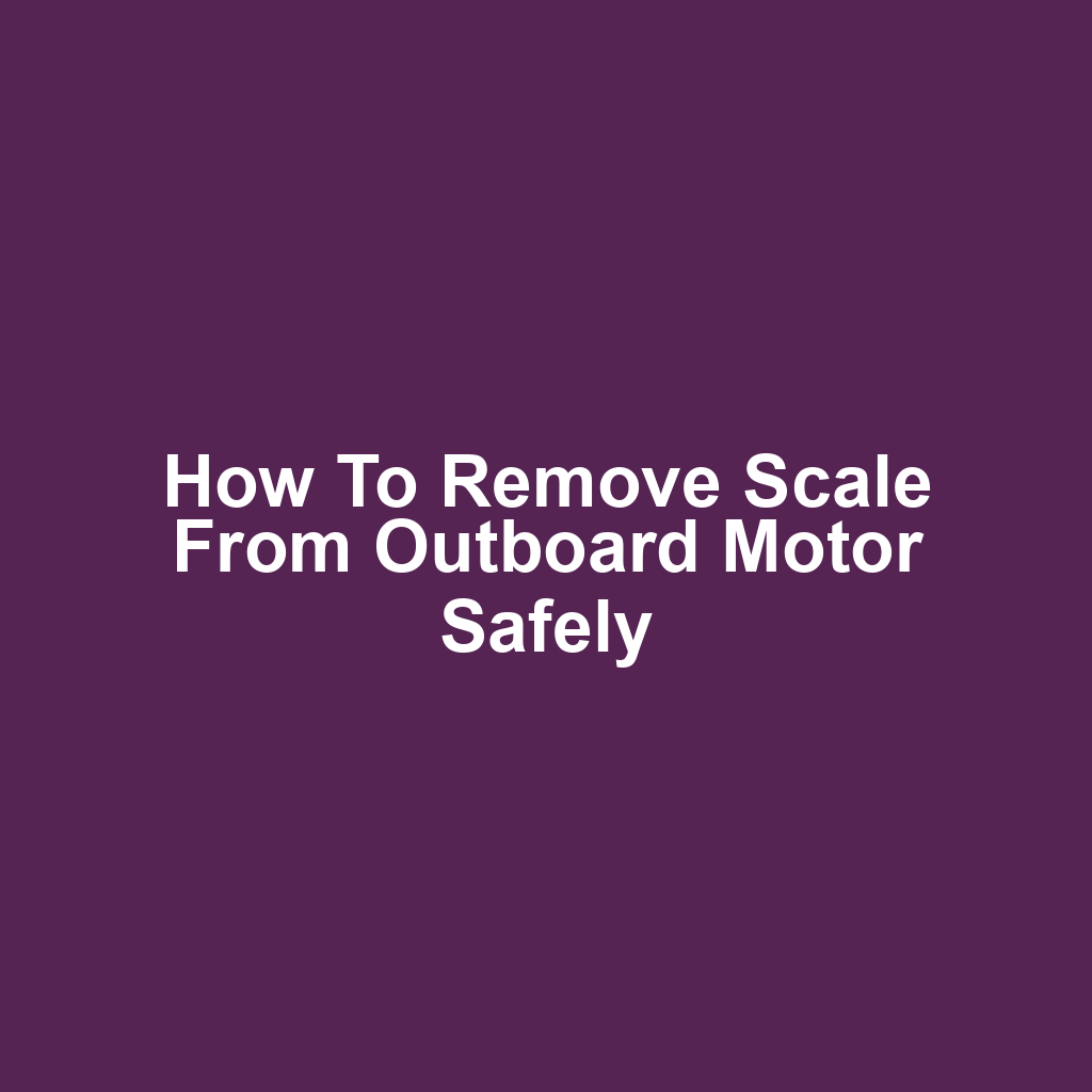 How to remove scale from outboard motor safely