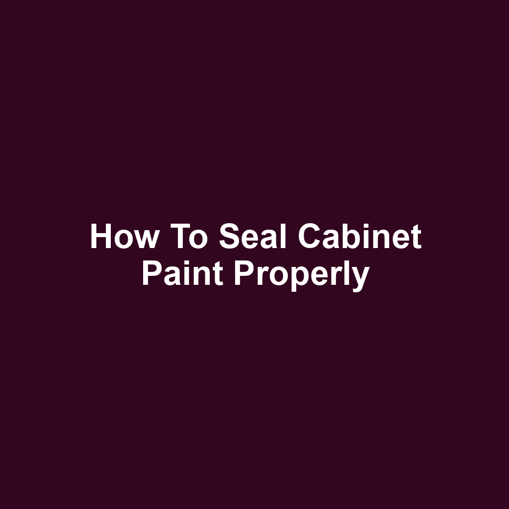 How to Seal Cabinet Paint Properly