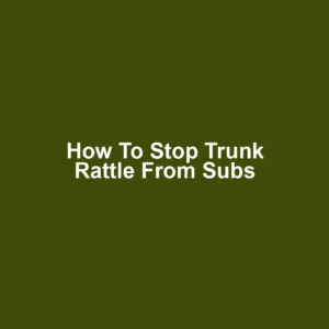 How to stop trunk rattle from subs