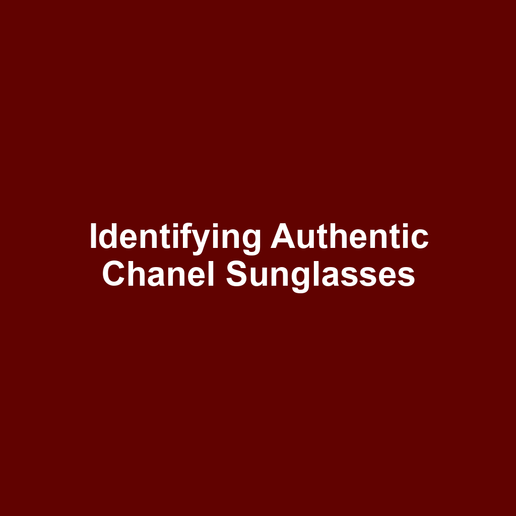 Identifying Authentic Chanel Sunglasses