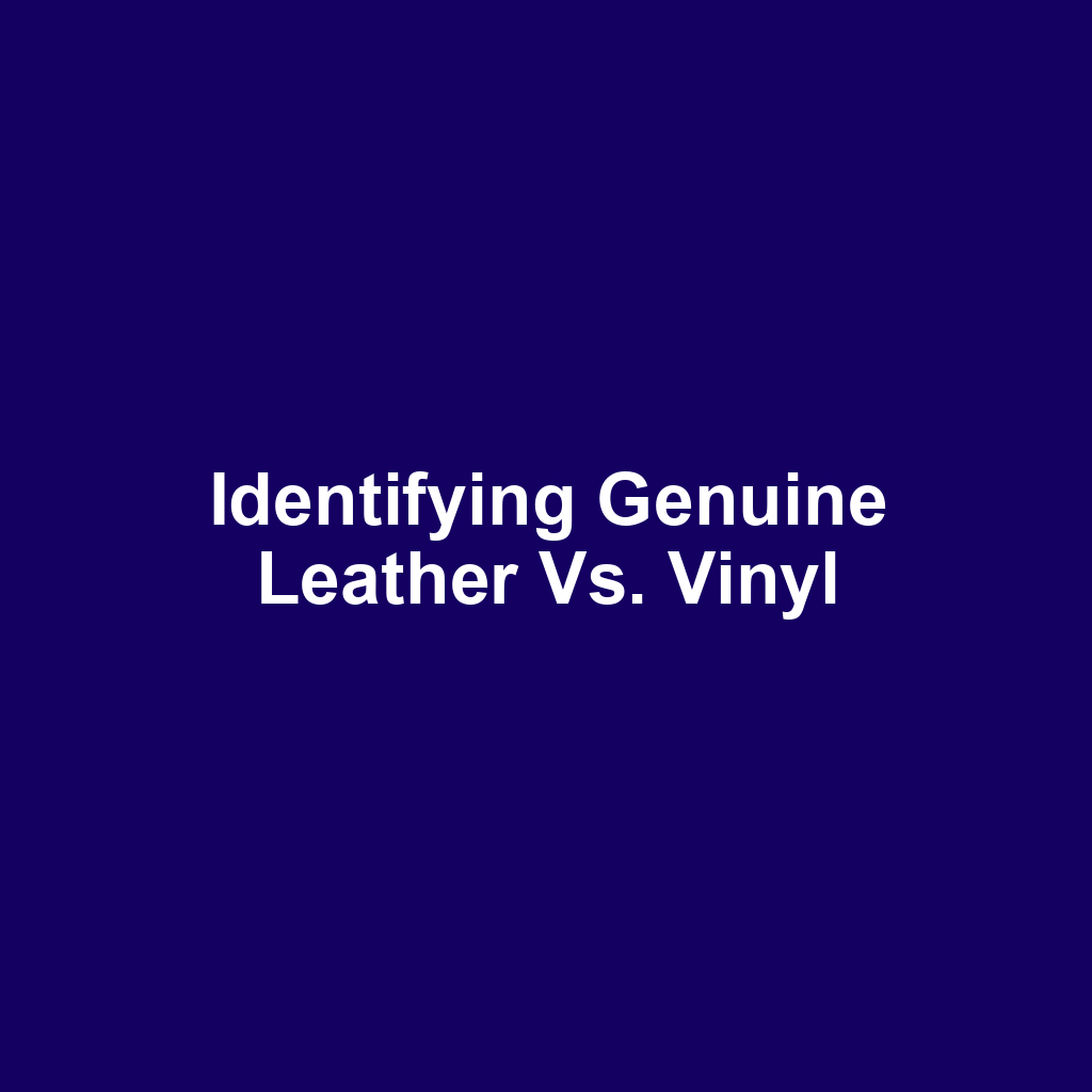 Identifying genuine leather vs. vinyl