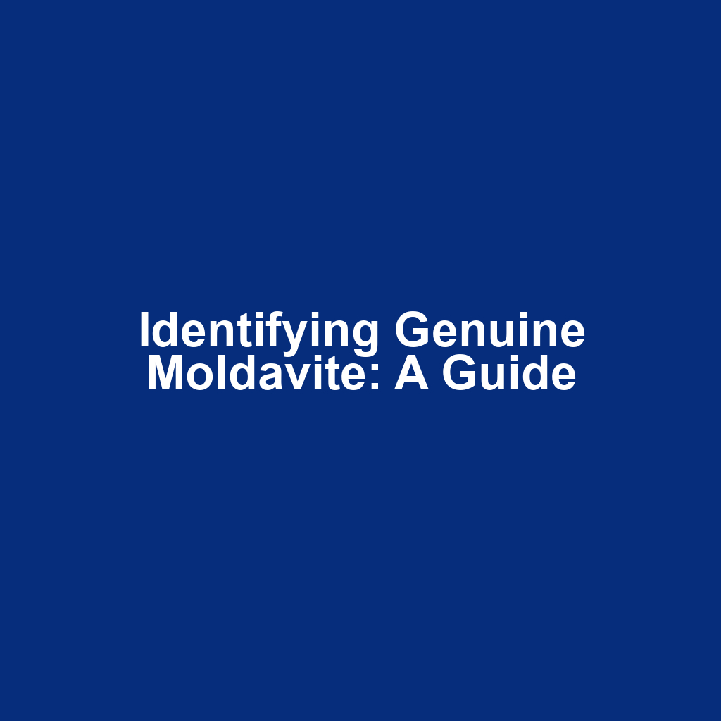 Identifying Genuine Moldavite: A Guide