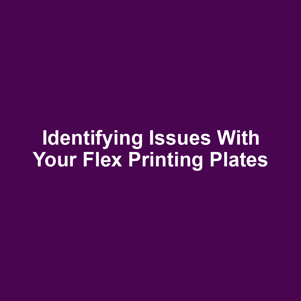 Identifying issues with your flex printing plates