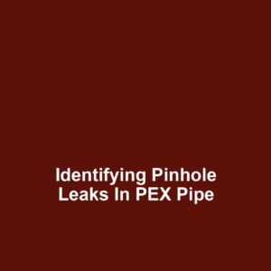 Identifying Pinhole Leaks in PEX Pipe