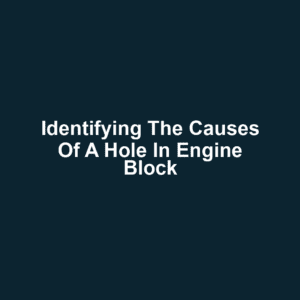 Identifying the Causes of a Hole in Engine Block