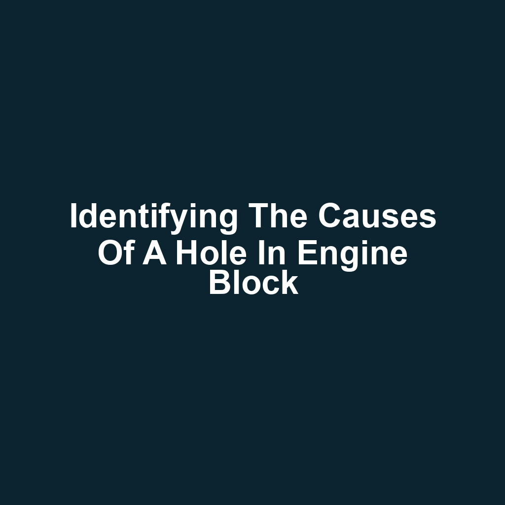 Identifying the Causes of a Hole in Engine Block