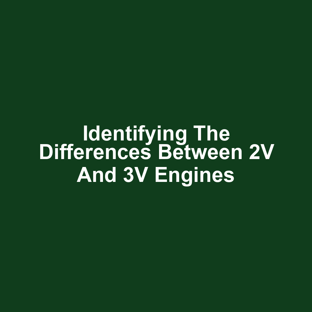 Identifying the Differences Between 2V and 3V Engines